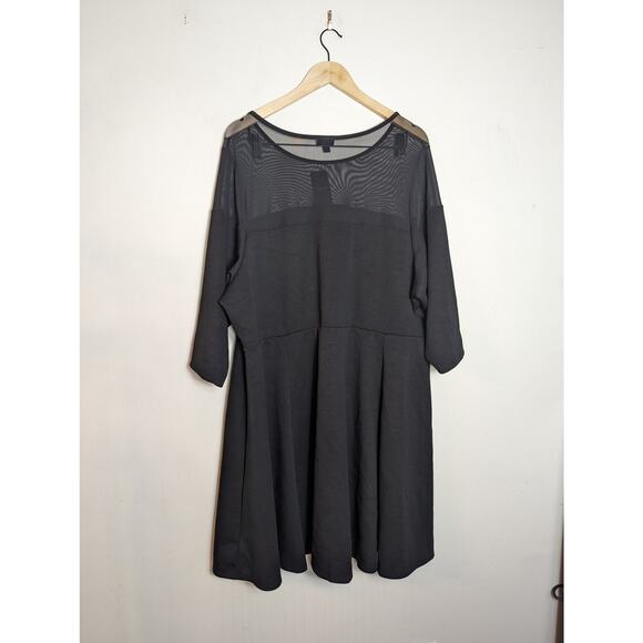 NWT Torrid Black Cupro and Mesh Skater Mini Dress - Picture 6 of 7